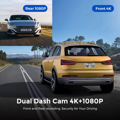 كاميرا داش كام 4K للسيارة بعدستين ونظام GPS — صورة 2