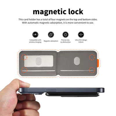 حافظة بطاقات مغناطيسية جلد PU — متوافقة مع MagSafe وRFID