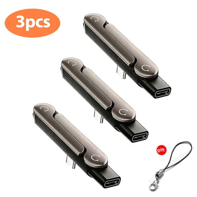 محوّل Type-C إلى USB-C بحامل قابل للطي — طقم قطعتين