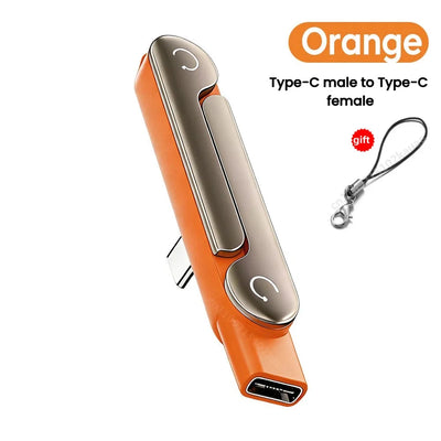 محوّل Type-C إلى USB-C بحامل قابل للطي باللون الأسود
