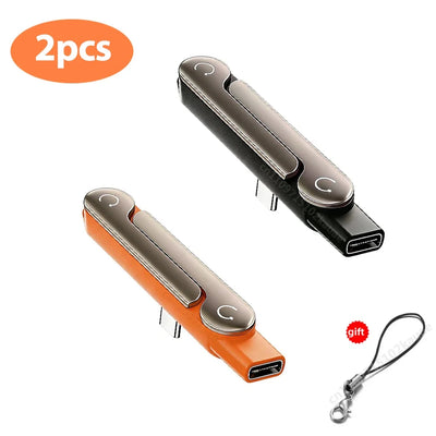 محوّل Type-C إلى USB-C بحامل قابل للطي — طقم ثلاث قطع